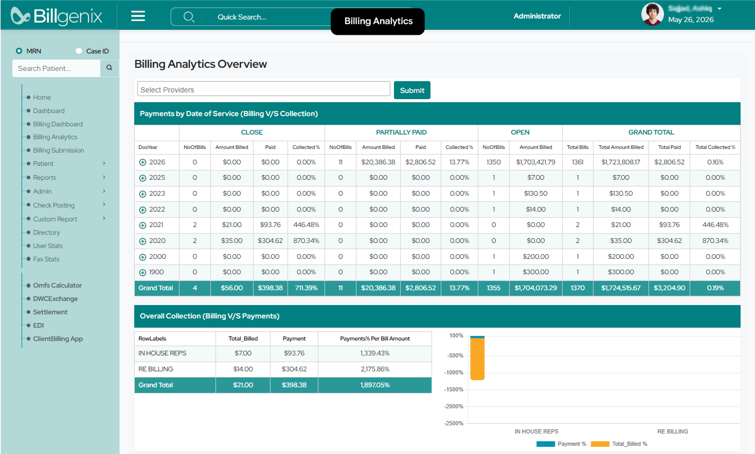 Billgenix application screen 1